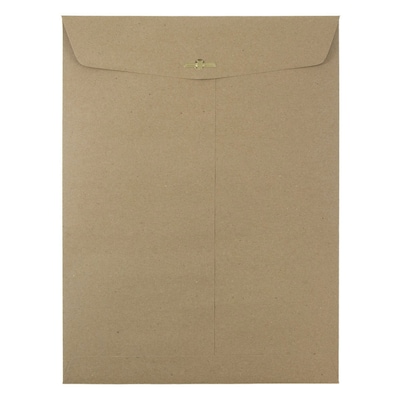 JAM Paper 9 x 12 Open End Catalog Envelopes with Clasp Closure, Brown Kraft Paper Bag, 100/Pack (563120849B)