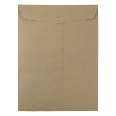 JAM Paper 9 x 12 Open End Catalog Envelopes with Clasp Closure, Brown Kraft Paper Bag, 100/Pack (563120849B)