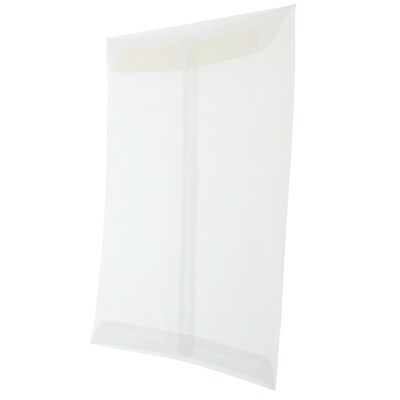 JAM Paper 10 x 13 Open End Catalog Translucent Vellum Envelopes, Clear, 25/Pack (2851379)