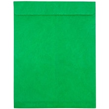 JAM Paper 10 x 13 Tear-Proof Open End Catalog Envelopes, Green, 25/Pack (V021379)