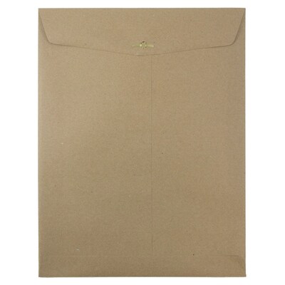 JAM Paper Open End Catalog Envelopes with Clasp Closure, 10 x 13, Brown Kraft, 10/Pack (563120854D