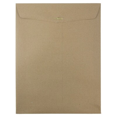 JAM Paper 10 x 13 Open End Catalog Envelopes with Clasp Closure, Brown Kraft Paper Bag, 25/Pack (563