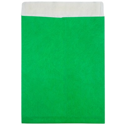 JAM Paper Tyvek Open End Catalog Envelope, 10 x 13, Green, 10/Pack (V021379B)