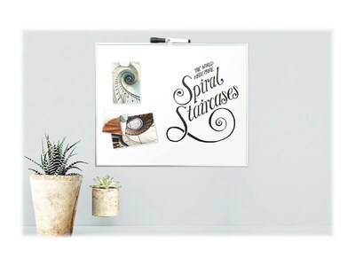 U Brands Steel Dry-Erase Whiteboard, Aluminum Frame, 20 x 16 (356U00-01)