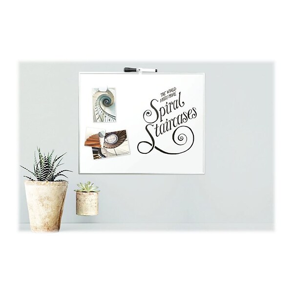 U Brands Steel Dry-Erase Whiteboard, Aluminum Frame, 20 x 16 (356U00-01)