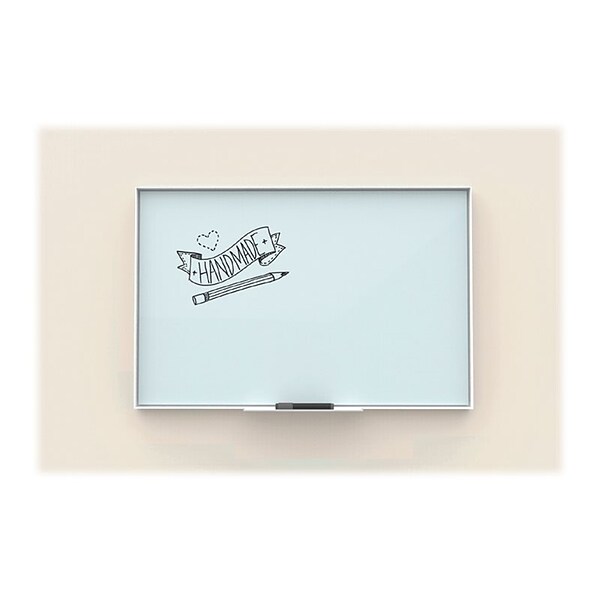 U Brands Glass Dry-Erase Whiteboard, Aluminum Frame, 3 x 3 (2825U00-01)