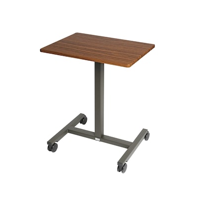AIRLIFT Pneumatic Laptop Computer Sit-Stand Mobile Desk Cart Height-Adjustable from 29.3 to 43.5 H, 24, Maple