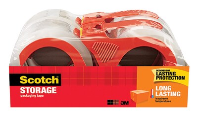 Scotch® Long Lasting Moving & Storage Packing Tape with Refillable Dispensers, 1.88 x 38.2 yds., Cl