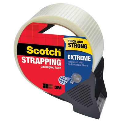 Scotch® Extreme Shipping Strapping Tape with Dispenser, 1.88"W x 21.8 Yards, Translucent (8959-RD)