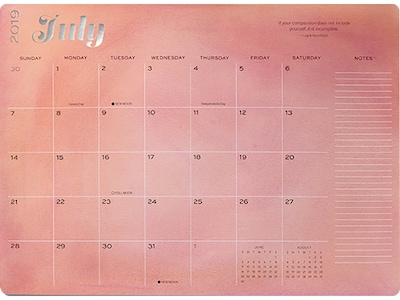 2019-2020 Assorted Publishers 13.75 x 18.75 Desk Pad Calendar, Mindfulness, Multicolor (CHX-0720)