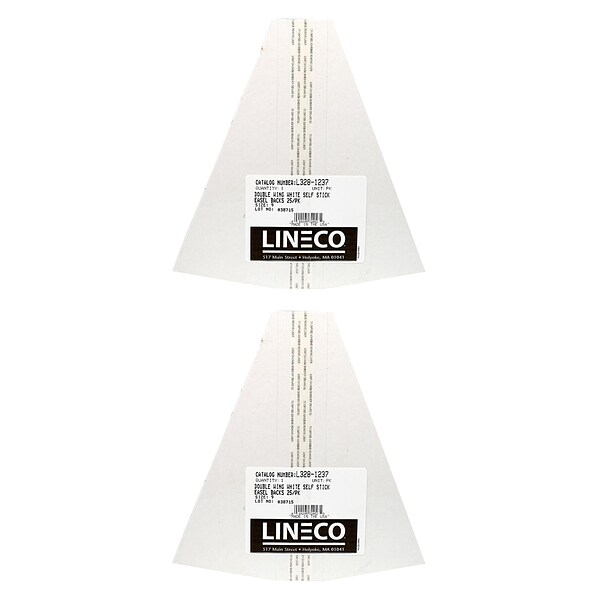 Lineco Self-Stick Double Wing Easel Backs, Size 9, White, Pack of 50 (PK2-L328-1237)