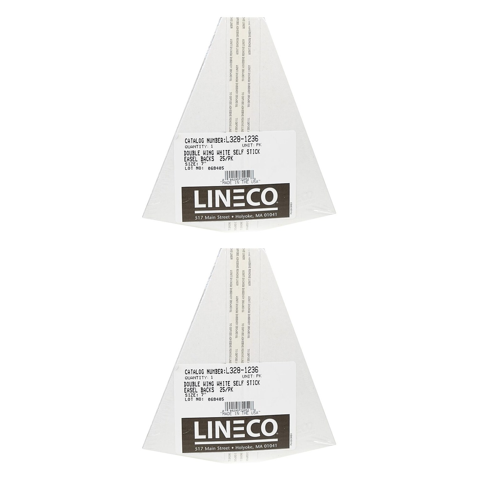 Lineco Self-Stick Double Wing Easel Backs, Size 7, White, Pack of 50 (PK2-L328-1236)