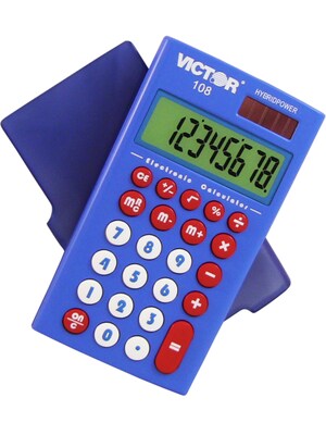 Victor 108TK 8-Digit Pocket Calculator, Multicolor, 10/Pack (108TK)