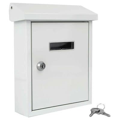 SereneLife Indoor/Outdoor Wall Mount Locking Mailbox White (93599564M)