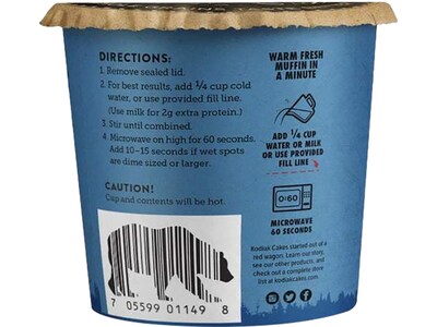 Kodiak Cakes Blueberry Muffin Power Cup, 2.29 oz., 12/Carton (01149)