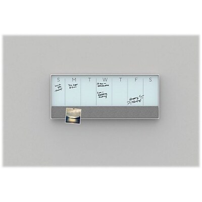 U Brands Glass Dry-Erase Whiteboard, Aluminum Frame, 3 x 1 (3199U00-01)