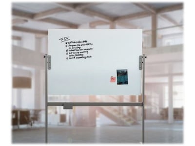 U Brands Glass Mobile Dry-Erase Whiteboard, 4 x 3 (2914U00-01)