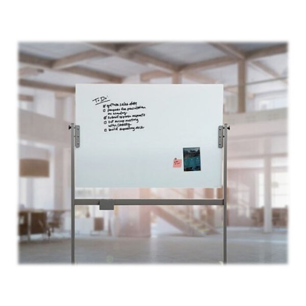 U Brands Glass Mobile Dry-Erase Whiteboard, 4 x 3 (2914U00-01)