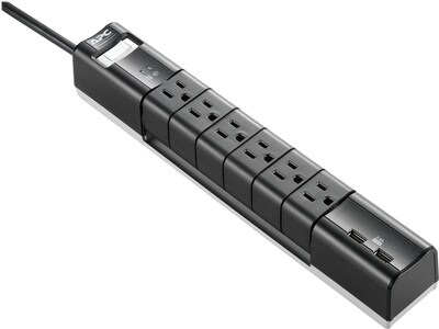 APC SurgeArrest Essential 6-Outlet plus USB Surge Protector, 6 Cord, 1080 Joules (PE6RU3)