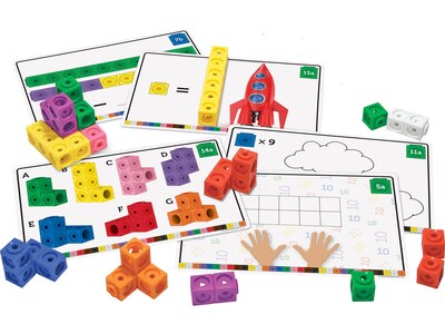 Learning Resources MathLink Cubes Early Math Activity Set, Assorted Colors, 115 Pieces/Set (LER 4286)