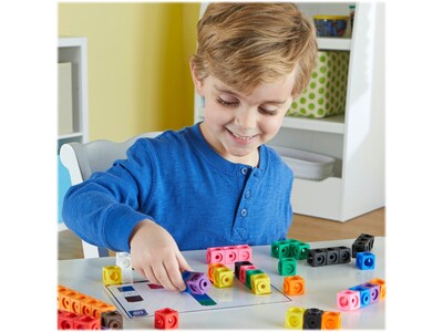 Learning Resources MathLink Cubes Early Math Activity Set, Assorted Colors, 115 Pieces/Set (LER 4286)