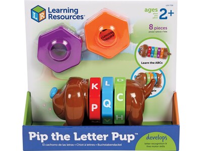 Learning Resources Pip the Letter Pup Interactive Play Set, Assorted Colors, 8 Pieces/Set (LER 7739)
