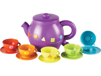 Learning Resources Serving Shapes Tea Set, Assorted Colors, 11 Pieces/Set (LER 7740)