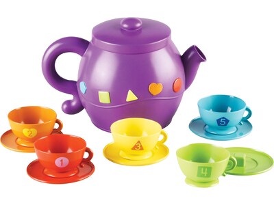 Learning Resources Serving Shapes Tea Set, Assorted Colors, 11 Pieces/Set (LER 7740)