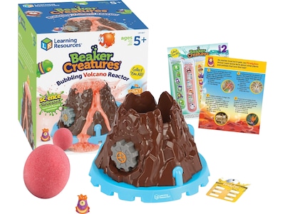 Learning Resources Beaker Creatures Bubbling Volcano Reactor Set, Assorted Colors, 3 Pieces/Set (LER 3827)