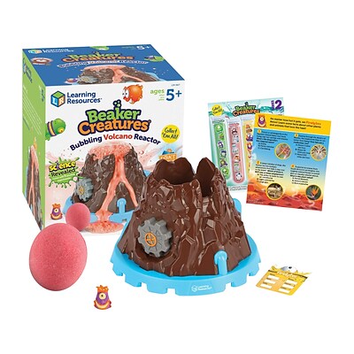 Learning Resources Beaker Creatures Bubbling Volcano Reactor Set, Assorted Colors, 3 Pieces/Set (LER 3827)