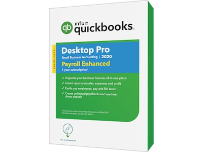 Intuit QuickBooks Desktop Pro Payroll Enhanced 2020 for 1 User, Windows, Disk (606970)