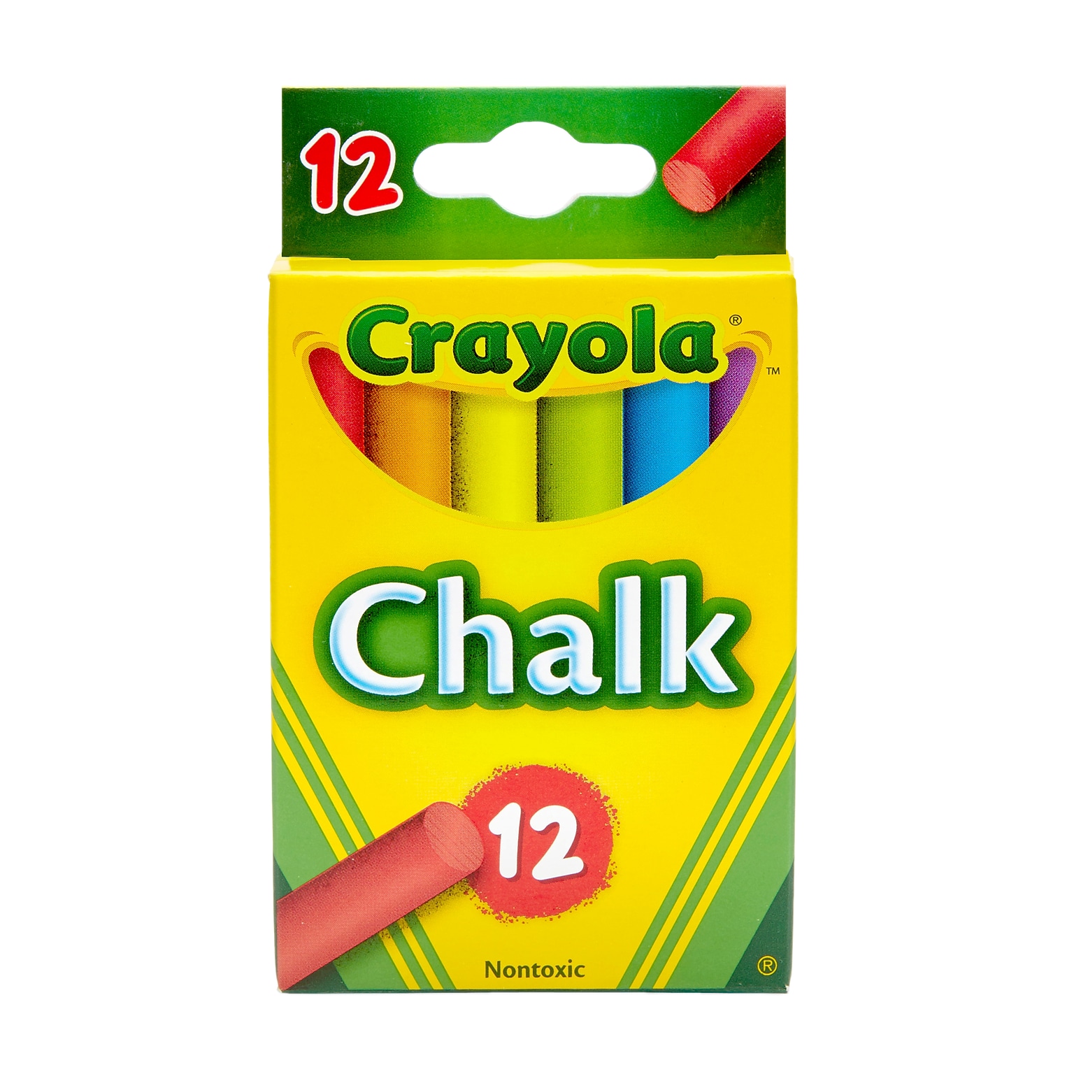 Crayola Drawing Chalk, Assorted Colors, 12/Box (51-0816)