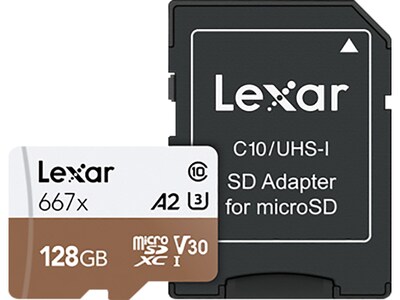 Lexar Professional 667x LSDMI128BNA667A 128GB Flash Memory, microSDXC