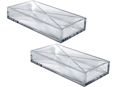 Azar  4-Compartment Plastic Storage, Clear, 2/Box (556353)
