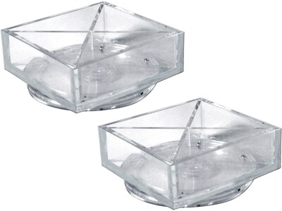 Azar 4-Compartment Plastic Rotating Organizer, Clear, 2/Box (556352)