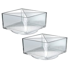 Azar 4 Compartment Plastic Rotating Organizer, Clear, 2/Box (556359)