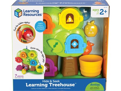Learning Resources Hide & Seek Learning Treehouse, Assorted Colors, 8 Pieces/Set (LER 7741)