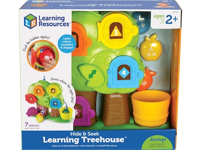 Learning Resources Hide & Seek Learning Treehouse, Assorted Colors, 8 Pieces/Set (LER 7741)