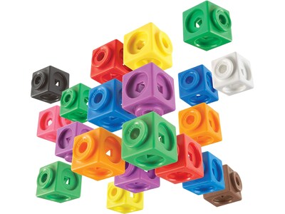 Learning Resources MathLink Cubes Big Builders, Assorted Colors, 200 Pieces/Set (LER 9291)