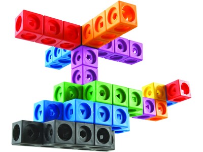 Learning Resources MathLink Cubes Big Builders, Assorted Colors, 200 Pieces/Set (LER 9291)