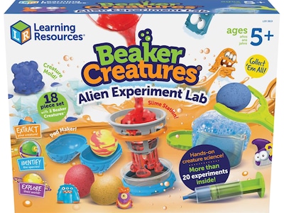 Learning Resources Beaker Creatures Alien Experiment Lab, Assorted Colors, 18 Pieces/Set (LER 3830)