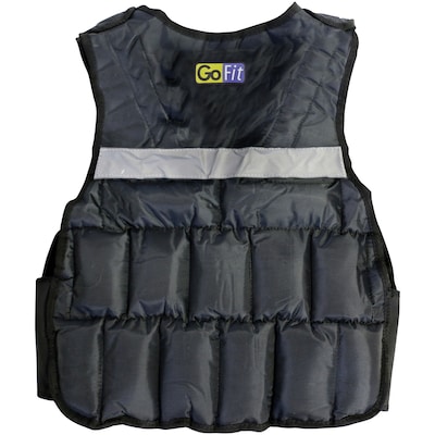 Gofit Black Unisex Adjustable Weighted Vest, 20 lbs. (GF-WV20)