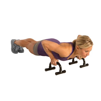Gofit Black Push-up Bars, Black, 2/Pair (GF-PUB)