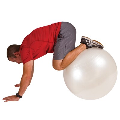 Gofit White Exercise Ball With Pump, 25.5" (GF-65BALL)