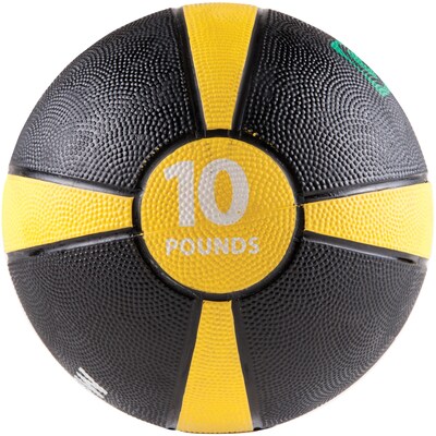 Gofit Black/Yellow Medicine Ball, 10 lbs. (GF-MB10)