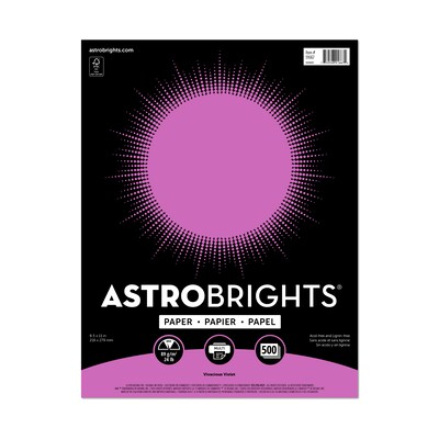 Astrobrights Color Paper, 8.5 x 11, 24 lb./89 gsm, Vivacious Violet, 500 Sheets/Pack (91667)