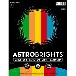 Neenah 21003 Astrobrights 8 1/2 x 11 Bold Assorted 65# Smooth Color Paper  Cardstock