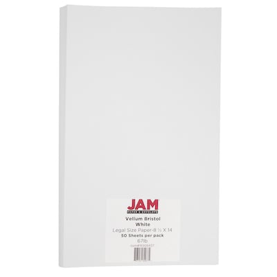 JAM Paper Vellum Bristol 110 lb. Cardstock Paper 8.5 x 11 Salmon