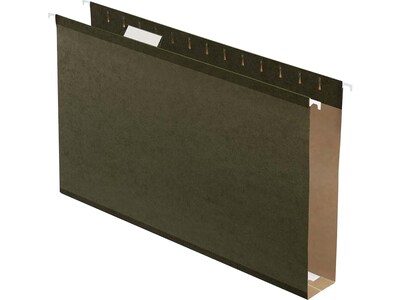 Pendaflex Reinforced Recycled Hanging File Folder, 1/5 Cut, Legal Size, Standard Green, 25/Box (PFX