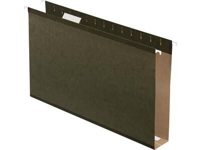 Pendaflex Reinforced Recycled Hanging File Folder, 1/5 Cut, Legal Size, Standard Green, 25/Box (PFX 5143x2)